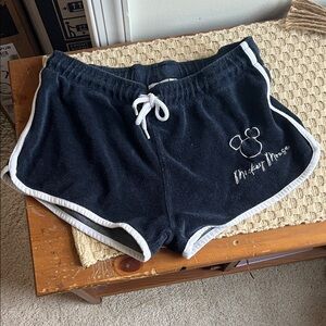 Disney Black Shorts with White Trim and Mickey Stitch